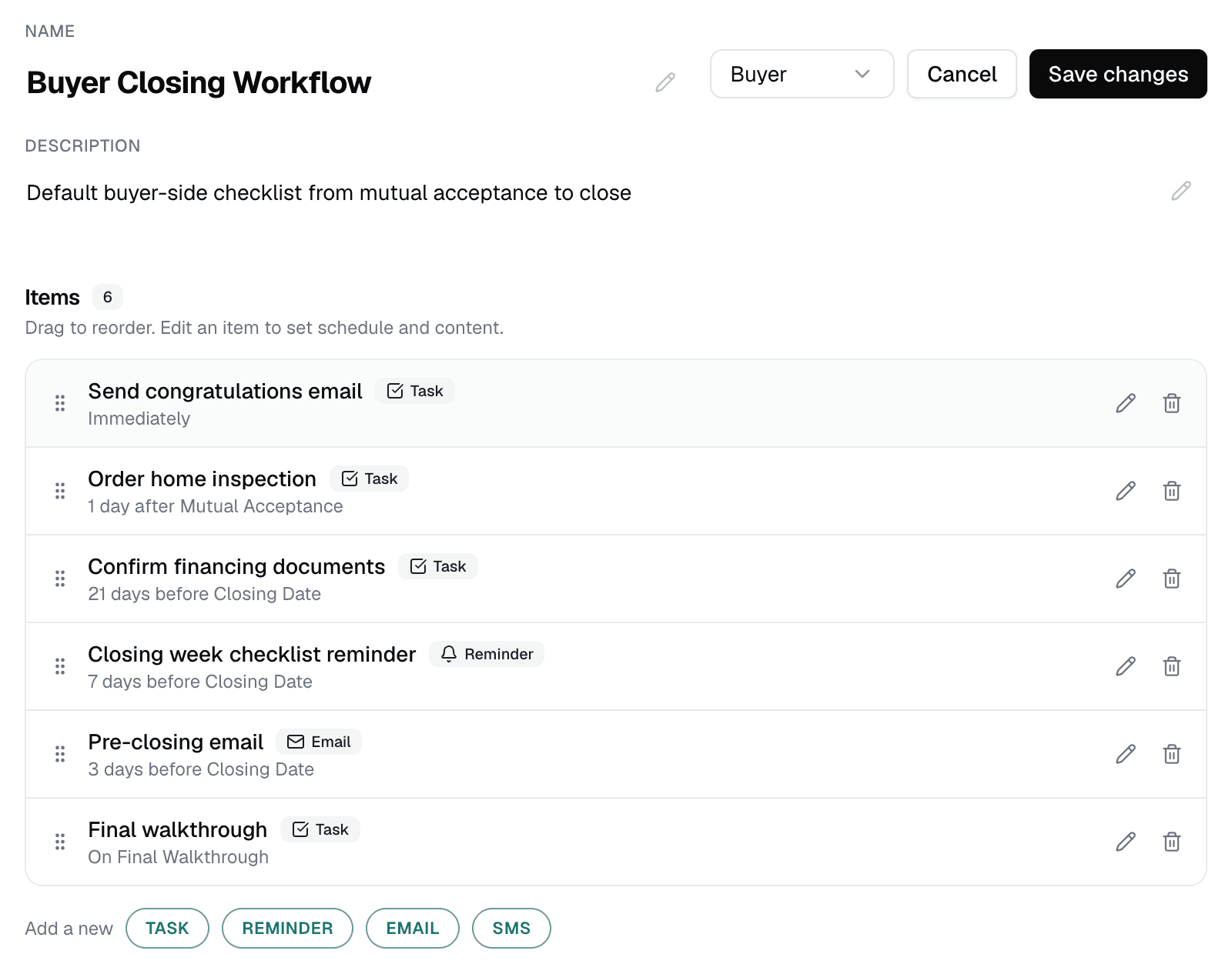 Buyer closing Auto Plan workflow editor